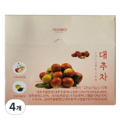 아다모 대추차, 15g, 4개, 15개입