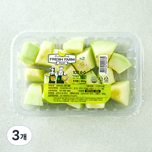 프레쉬팜 간편 멜론, 3개, 450g