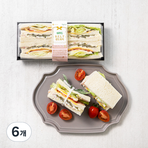 쉐푸드 BELT(베이컨 에그 양상추 토마토) 샌드위치, 488g, 6개