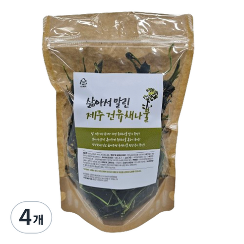 도담들 삶아서 말린 제주 건유채나물, 100g, 4개