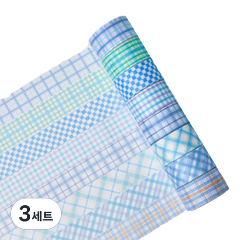 마켓A 파스텔 격자무늬 마스킹테이프 20mm x 2m 8종 세트, type2, 3세트