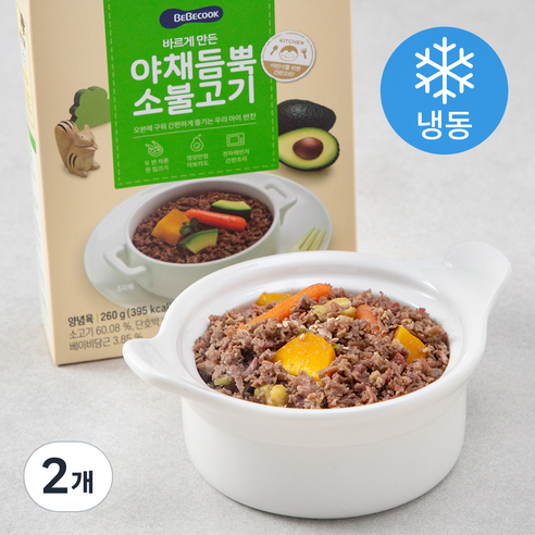 베베쿡 야채듬뿍 소불고기 (냉동), 260g, 2개
