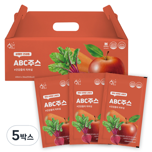 황금이네 갈아만든 생착즙 ABC쥬스 100ml 30포, 3L, 5박스