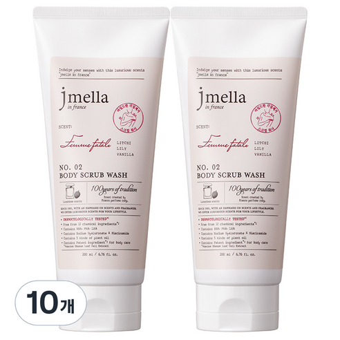 제이멜라 인 프랑스 팜므파탈 바디 스크럽 워시, 200ml, 10개