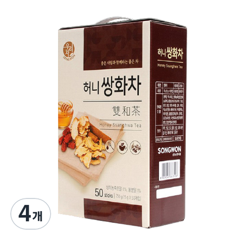 우리차 허니쌍화차 분말 50개입, 15g, 4개