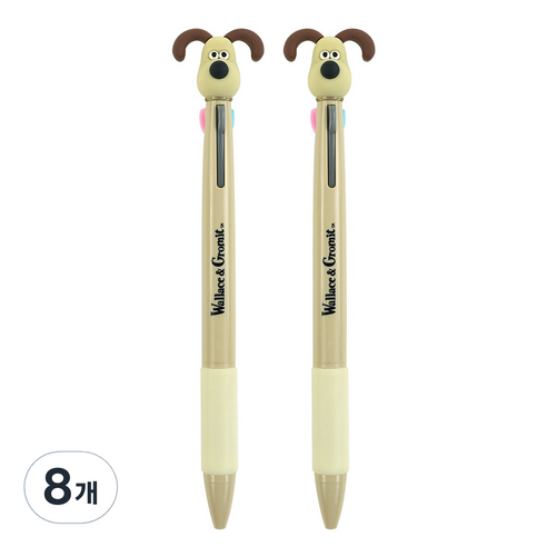 핑크풋 3000 월레스와 그로밋 피규어 3색 볼펜 0.7mm, 베이지, 8개