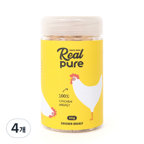 리얼퓨어FD 동결건조 고양이 간식 큐브 55g, 닭가슴살, 4개