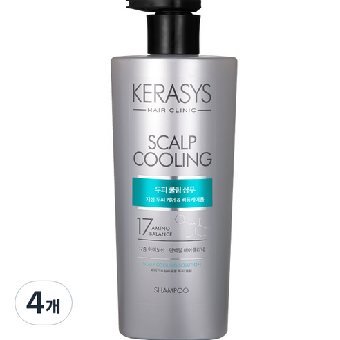 케라시스 두피 쿨링 단백질 샴푸 플로럴 파우더 향, 600ml, 4개