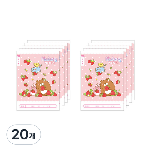 아이비스 여아용 독서록 넓은칸 초등 1-2 11586, 딸기, 20개