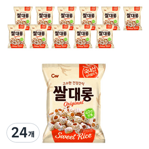 청우식품 쌀대롱 과자, 250g, 24개