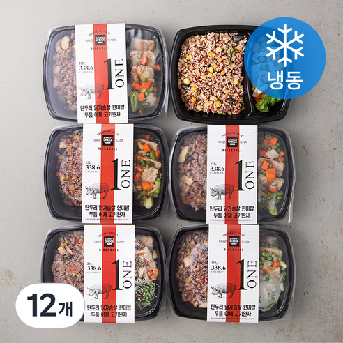 더바른 탄두리 닭가슴살 현미밥 두툼 야채 고기완자 (냉동), 222g, 12개