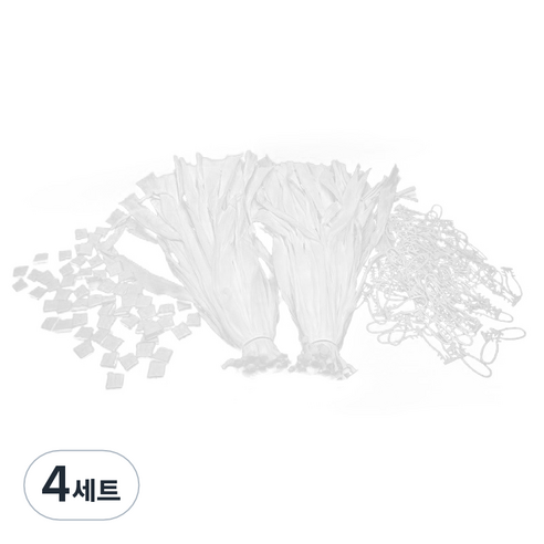 구디백 선물 포장 그물망 100p + 포장클립 100p, 화이트, 4세트