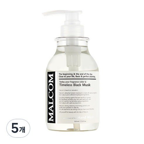 말콤 타임리스 블랙머스크 핸드워시, 520ml, 5개
