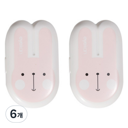 블랙트리 헬로우 바니 렌즈 케이스, 화이트, 6개