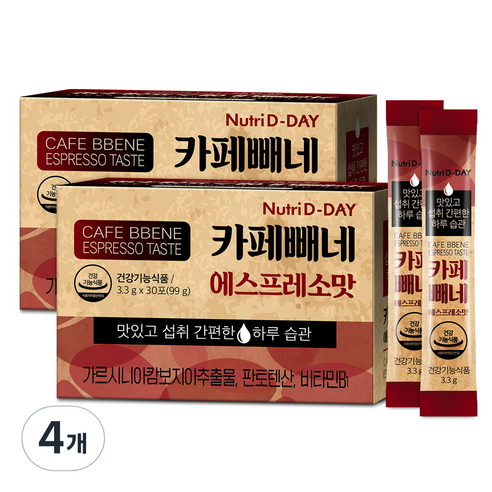 뉴트리디데이 다이어트 카페빼네 에스프레소맛 30p, 99g, 4개