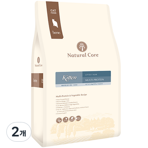 네츄럴코어 고양이 베네키튼 건식사료, 닭, 2kg, 2개