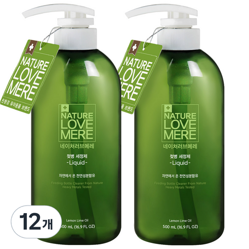 네이쳐러브메레 젖병 세정제 액상 용기, 500ml, 12개