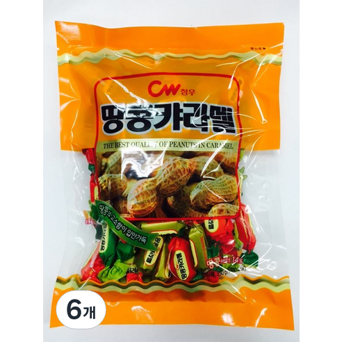 청우 땅콩캬라멜, 350g, 6개