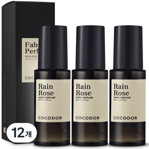 코코도르 룸 앤 패브릭 퍼퓸 섬유탈취제, 80ml, 12개, 레인 로즈