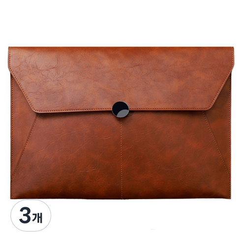 동아피엠에스 A4파일 고급가죽클러치, 앰버브라운, 3개
