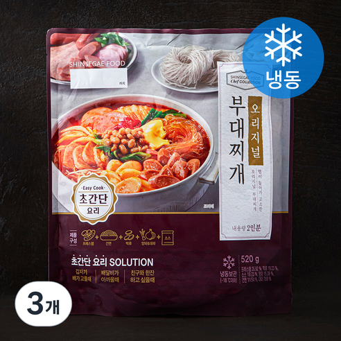 쉐프컬렉션 오리지널 부대찌개 (냉동), 520g, 3개