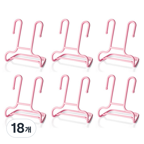 간편 다용도 신발정리 걸이대 핑크, 18개
