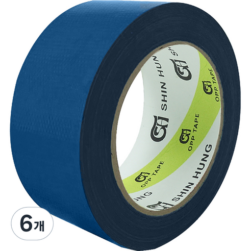 신흥테이프 대용량 면테이프 48mm x 25m 파랑, 6개