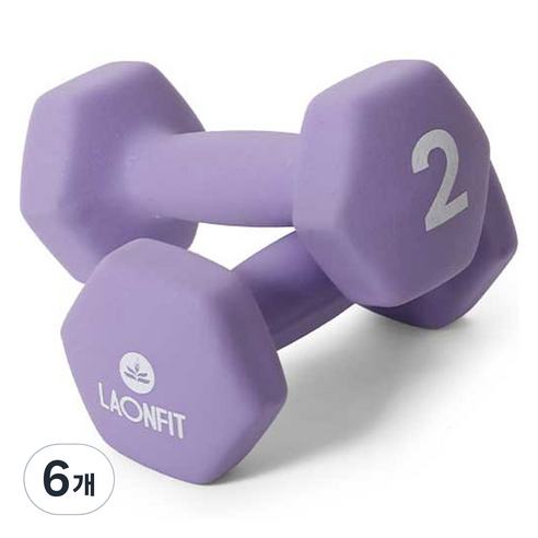 라온핏 아령 라벤더 퍼플, 2kg, 6개