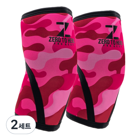 제로투히어로 네오프렌 팔꿈치보호대 2p, 2세트, PinkCamo