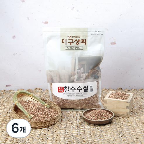 대구상회 국내산 찰수수쌀, 500g, 6개
