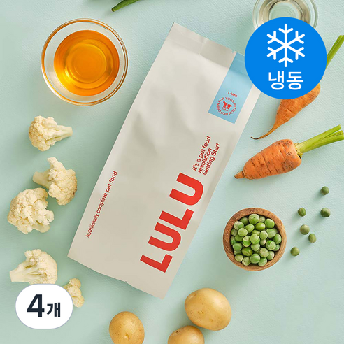 룰루키친 룰루 램 강아지 화식사료 (냉동), 양고기, 250g, 4개