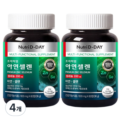 뉴트리디데이 프리미엄 아연 셀렌, 4개, 60정