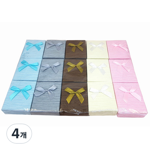 스트라이프 5종 x 3p 케이스 세트, 하늘, 연그레이, 브라운, 아이보리, 핑크, 4개