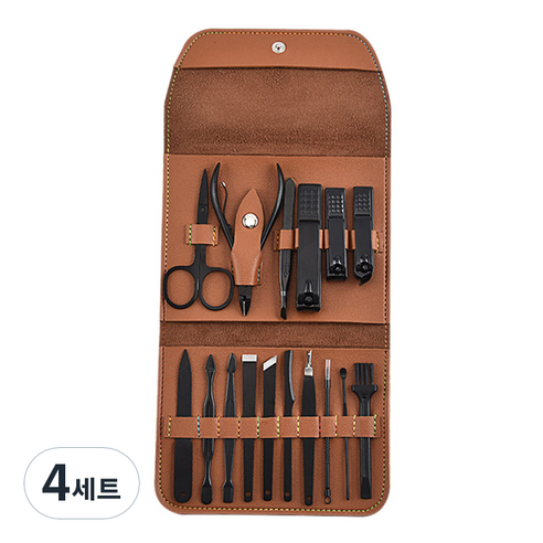 닌샵 프리미엄 네일케어세트, 브라운, 4세트