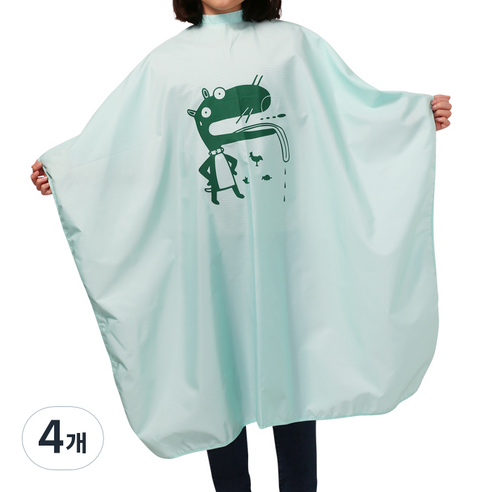 헤어베스트 핑클 미니 커트보, HBPK214 그린, 4개