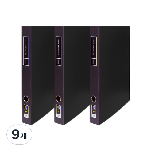 노블 프론티어 프리미엄 A4 3cm D링 바인더 3공, 검정, 9개