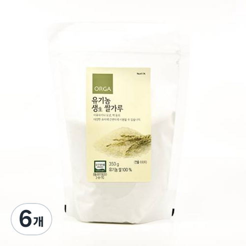 올가홀푸드 올가 유기농 생쌀가루, 350g, 6개