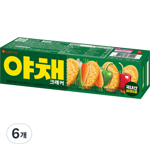 야채 크래커 과자, 6개, 83g