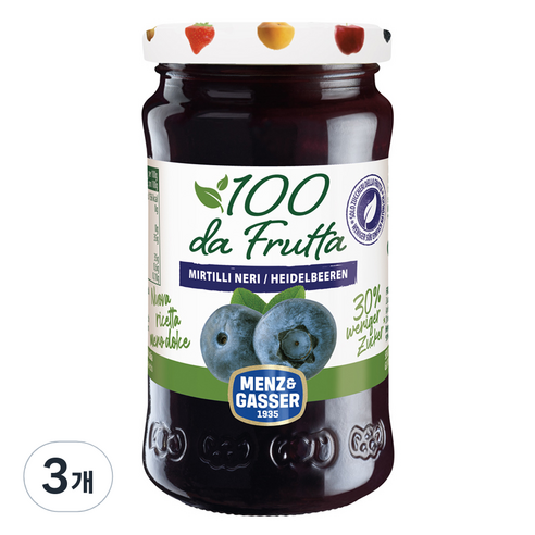 멘즈앤가써 블루베리잼, 3개, 240g