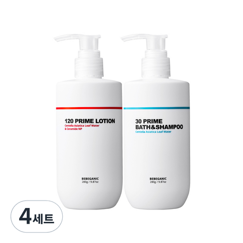 베베가닉 병풀잎수 120 프라임 로션 + 30 프라임 바스엔샴푸 세트, 280g, 4세트