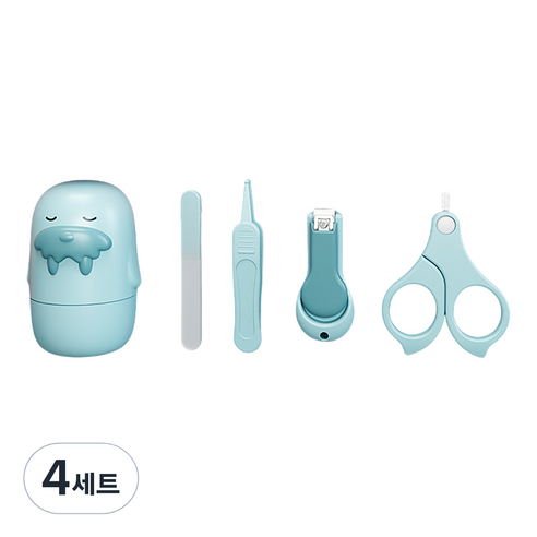 잇곰 바다사자 유아 손톱깎이 4종 세트, 블루, 4세트