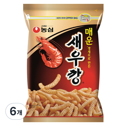 [굿나우ㅣ인기상품] 맛있는 매운맛으로 즐기는 매운새우깡 대, 6개 [GoodNOWㅣ추천상품]