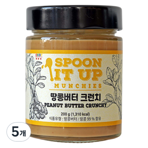 스푼잇업 땅콩버터 크런치, 5개, 200g