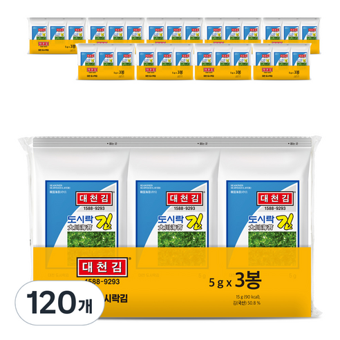 대천김 조미구이 도시락김, 5g, 120개
