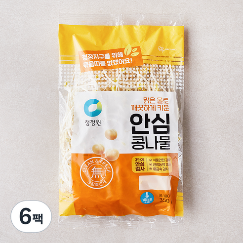 청정원 안심 콩나물, 350g, 6팩
