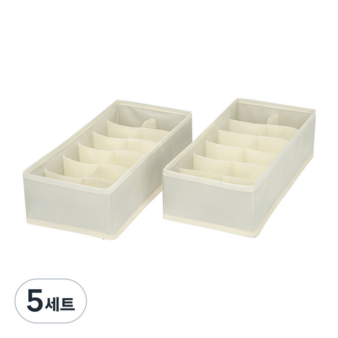 코멧 홈 프리미엄 속옷정리함 12칸 2개입, 베이지, 5세트