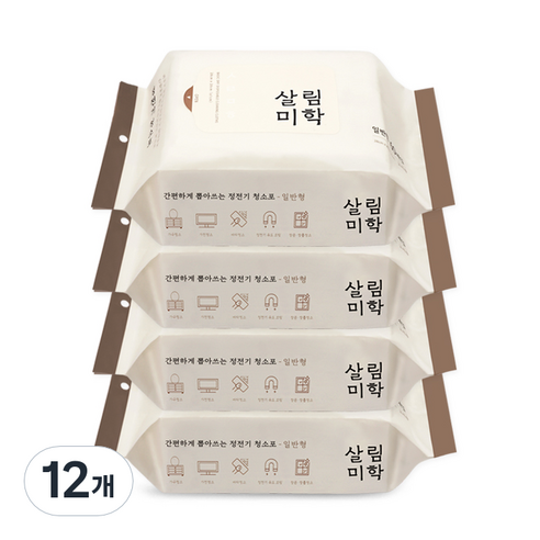 살림미학 일반형 정전기 청소포 60매, 12개