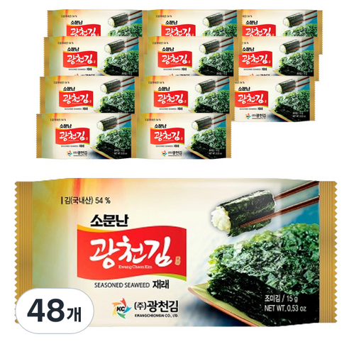 광천김 소문난 재래김, 15g, 48개