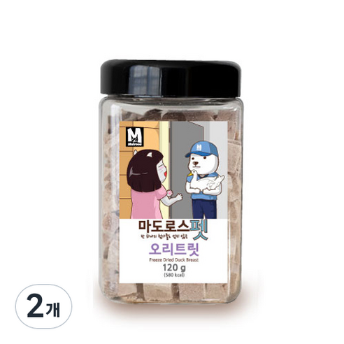 마도로스펫 반려동물 동결건조 간식, 오리, 120g, 2개