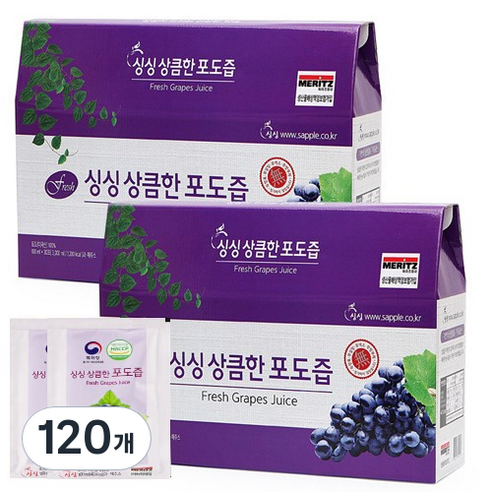 싱싱 상큼한 포도즙, 100ml, 120개